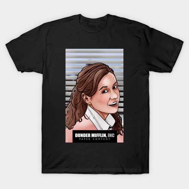 Pam Beesly Dunder Mifflin T-Shirt by EvoComicsInc